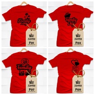 T-shirt Family Day Birthday & Rewang - Custom Red Shirt - Twin Castling