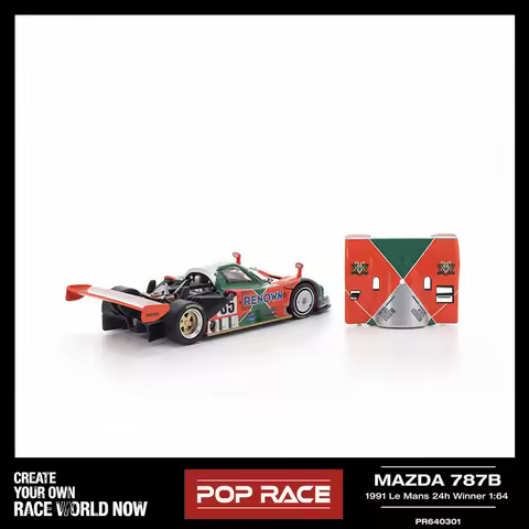 POP RACE 1/64 Legendary Mazda 787B 1991 Le Mans Winner #55 Renown Livery Open-Engine Diecast Model C
