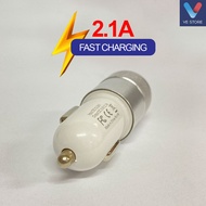 Universal 2-in-1 Dual USB Car Charger 2.1A / 1.0A Auto Charger