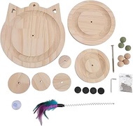 YolieraArt Cat Turntable Ball Toy, Solid Pine Wood, Multi Level Interactive Roller, for Cats Scratch