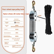 Lifting Pulley Hoist Galvanized Steel Block with Multi Nylon Rope for Heavy-Duty Lifting