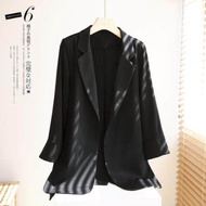 Alisa Sonya เสื้อสูทผ้าฝ้ายแขนยาวเสื้อลำลองระบายอากาศแบบเดี่ยว