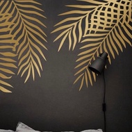 「 YUYANG Lighting 」 2 pc Large Palm Leaf Monstera decal Tropical Wall Sticker Living Room Bedroom vinyl sticker Leaves Wedding 2336