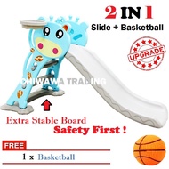 【Free Gift】Extra Big Stable Board Playground - Foldable Slide + Basketball / Gelongsor