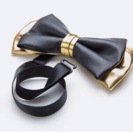 High Quality Men Bow Tie Black Gold Color Male Leather PU Butterfly Tie Formal Suit Wedding Groom Ti