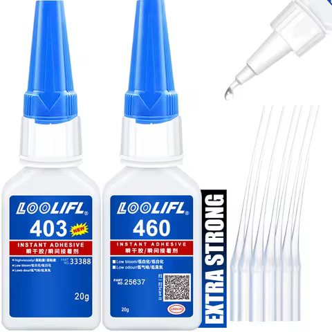 LOOLIFL 20ml 403/460 Instant Strong Super Glue Universal Superglue Mighty Instant Glue for Resin Cer
