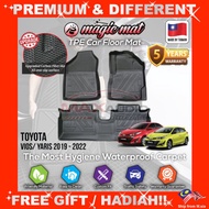 3D TPE Floor Mat TOYOTA VIOS/YARIS 2019-2022 MAGIC MAT Waterproof Custom Car Floor Carpet Mat Karpet