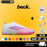 F50 Elite Laceless Football Boots, SOCCER BECK, TF Spikes, Grip, Assorted Colors, Artificial Turf