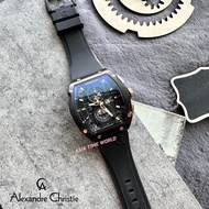 [Original] Alexandre Christie 6608 MCRBRBA Chronograph Sporty Men Watch with Black Silicon Strap