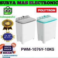 Mesin cuci Polytron 2 tabung 10kg PWM-1076Y