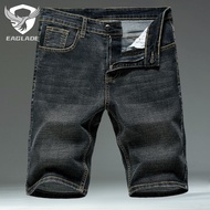 EAGLADE Denim Jeans Shorts for Men 517 in Black Grey Stretchable J10