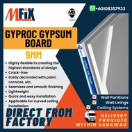 Gyproc Gypsum Board 9mm /  Partition Board 9mm / Gypsum Ceiling 9mm /  4’ x 8’ x 9mm (1200mm x 2400mm)