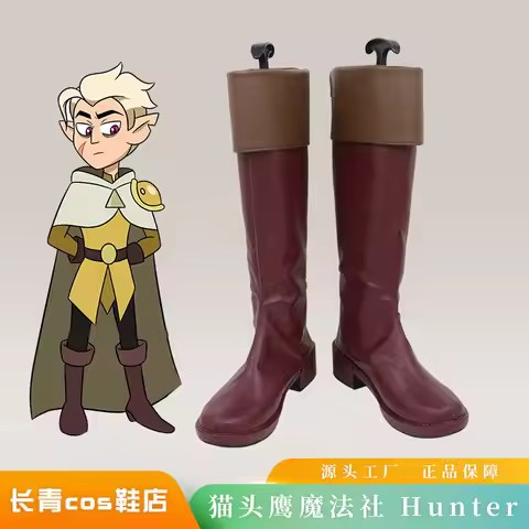 Anime The Owl Cos House Hunter Cosplay Shoes PU Leather Shoes Halloween Carnival Boots Custom Made