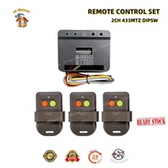 Autogate 2CH  Remote Control 433mtz DIPSW - Brown Colour ( Receiver / Remote Control ) - - READYSTOC