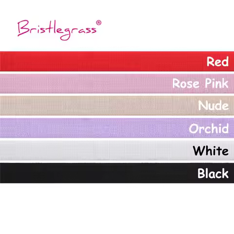 BRISTLEGRASS 50 100 Yards by Roll 3/8" 10mm Nylon Bra Strap Elastics Shoulder Tape Spandex Satin Ban