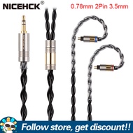 NiceHCK BlackCat Replacement Cable Zinc Copper Alloy Oil Soaked HiFi Earphone Wire MMCX/0.78mm/QDC/N