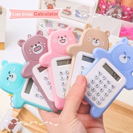 Mini Bear Digit Calculator Portable Cute Calculator Pocket Size 8 Display Cartoon Bear Cute Creative