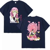 เสื้อยืด ไม่จำกัดเพศ เสื้อยืดลำลองฤดูร้อน 2023 New Anime Kanroji Mitsuri Print T-Shirt Harajuku Demon Slayer Print T Shirt Men Women Kimetsu No Yaiba T ShirtS-5XL