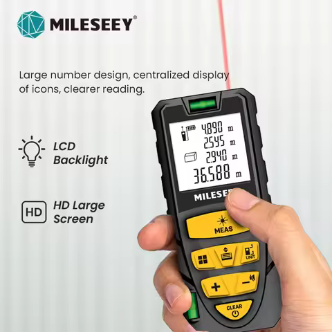 MILESEEY Laser Distance Meter S2 40M 60M 80M 100M 120M Laser Rangefinder,Trenas a Laser with Multi M