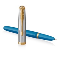 Premium signature pen, Parker 51 Premium Turquoise fountain pen with gold setting