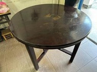 古董檜木圓桌 桌面桌腳可分開