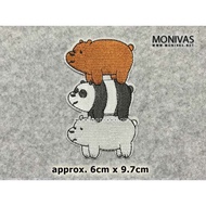 Bear Stack Iron On Patch DIY We Bare Bears Decorations