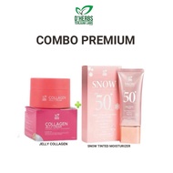 DHERBS COMBO JIMAT (1 COLLAGEN JELLY CREAM & 1 SNOW TINTED MOISTURIZER SUNSCREEN) make up set skinca