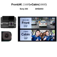 EKLEVA 4K Dashcam 3ช่องด้านหน้า4K + Inside1080P + ด้านหลัง2.5K รถ DVR IMX335 Sensor 3กล้อง WIFI GPS 