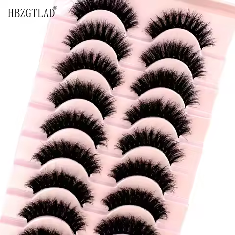 HBZGTLAD 10pairs Real Fake Mink Eyelashes 3D Natural False Eyelashes 3d Mink Lashes Soft Eyelash Ext