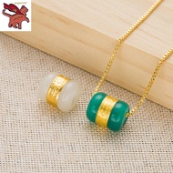 Original 916 Gold Inlaid Jade Hetian Jade Passepartout Pendant Mens and Womens Valentines Day Gift