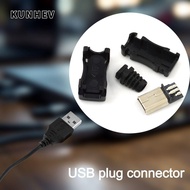 KUNHEV Mini USB Male Connector, 5Pin 4 In 1 Assemble USB 2.0 Jack, DIY Micro Male USB Plug Connector