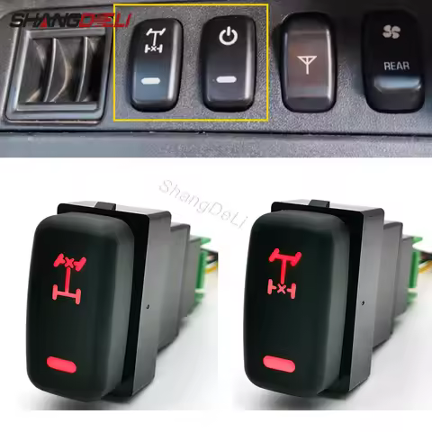 Car LED Light Front Rear Diff Lock Differential Control Switch Button for Lancer Outlander Pajero L2