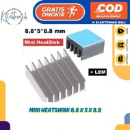 Mini Aluminum Heat Cooling Finheatsink IC Adhesive Glue 8.8x5x8.8mm + ADHESIVE