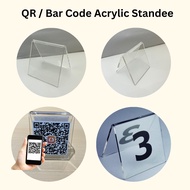 QR Code Premium Acrylic V shaped Standee Table Number Stand