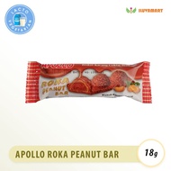 Apollo ROKA PEANUT BAR 18gr 1 PCS Wafer Salut Coklat dan Kacang