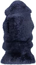 NF0015NV Shearling Rug, Natural, Australia, Long Hair, 1.5 Pieces, Rug, Navy, 23.6 x 49.2 inches (60