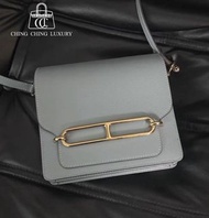 🌈Hermes🩵Mini roulis 19🩵J7亞麻藍金扣🌟98.5新🌟Evercolor皮🌟Miniroulis🌟roulis19🌟roulis🌟愛馬仕🌟
