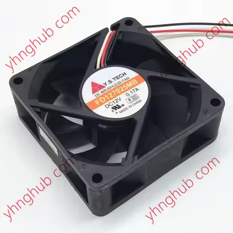 Y.S TECH FD127025MB DC 12V 0.17A 70x70x25mm 3-Wire Server Cooling Fan