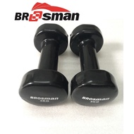 bag genuine imported Brosman 3kg black dumbbells (2 pieces), 3kg rubber-coated iron dumbbells, 3kg c