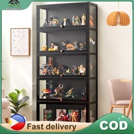 Bamboo Display Cabinet Acrylic 4 5 Layers storage cabinet black figurine cabinet