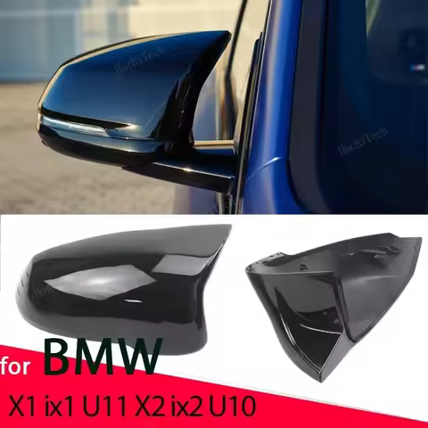 Glossy Black Side Mirror cover Caps Replacement for BMW X1 IX1 U11 U12, X2 IX2 U10 Accessories