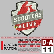 D-A11 SCOOTERS 4 LIVE REVIEW/TESTIMONI LOGO EMBROIDERY PATCH - WHOLESALE PATCH