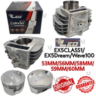 EX5CLASS1/CLASS1/WAVE100/EX5DREAM LEO RACING PRO LINER BLOCK SET 53MM/56MM/58MM/59MM/60MM CUSTOM Sia
