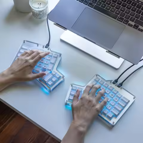 ErgoDox Split Keyboard Hotswap Ergonomic Mechanical Keyboard Kit Ortholinear Indicator USB-C Acrylic