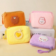 4ชิ้น กระเป๋าเงินผ้าขนสัตว์น่ารัก กระเป๋าใส่กุญแจ กระเป๋าใส่หูฟัง