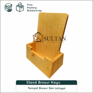 Custom Pine Wood Brochure Stand