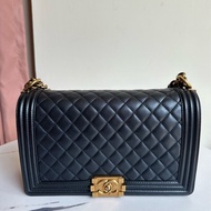 Chanel boy28羊皮金釦