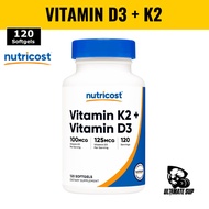 Nutricost, Vitamin K2 + Vitamin D3, Support Bones & Joints Health, Boost Immunity, 120 Softgels