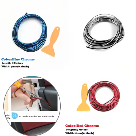 5M Car styling Decoration Chrome Strip For Hyundai ix35 iX45 ix20 iX25 i10 i20 i30 i40 HB20 Sonata V