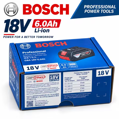 Bosch Batterie Lithium-Ion Aste Bosch 18V 6.0 Ah, Originale Professional 18V System, Cordless Tool B